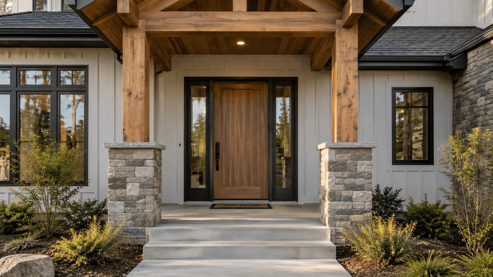 Illustrative finished residential entrance