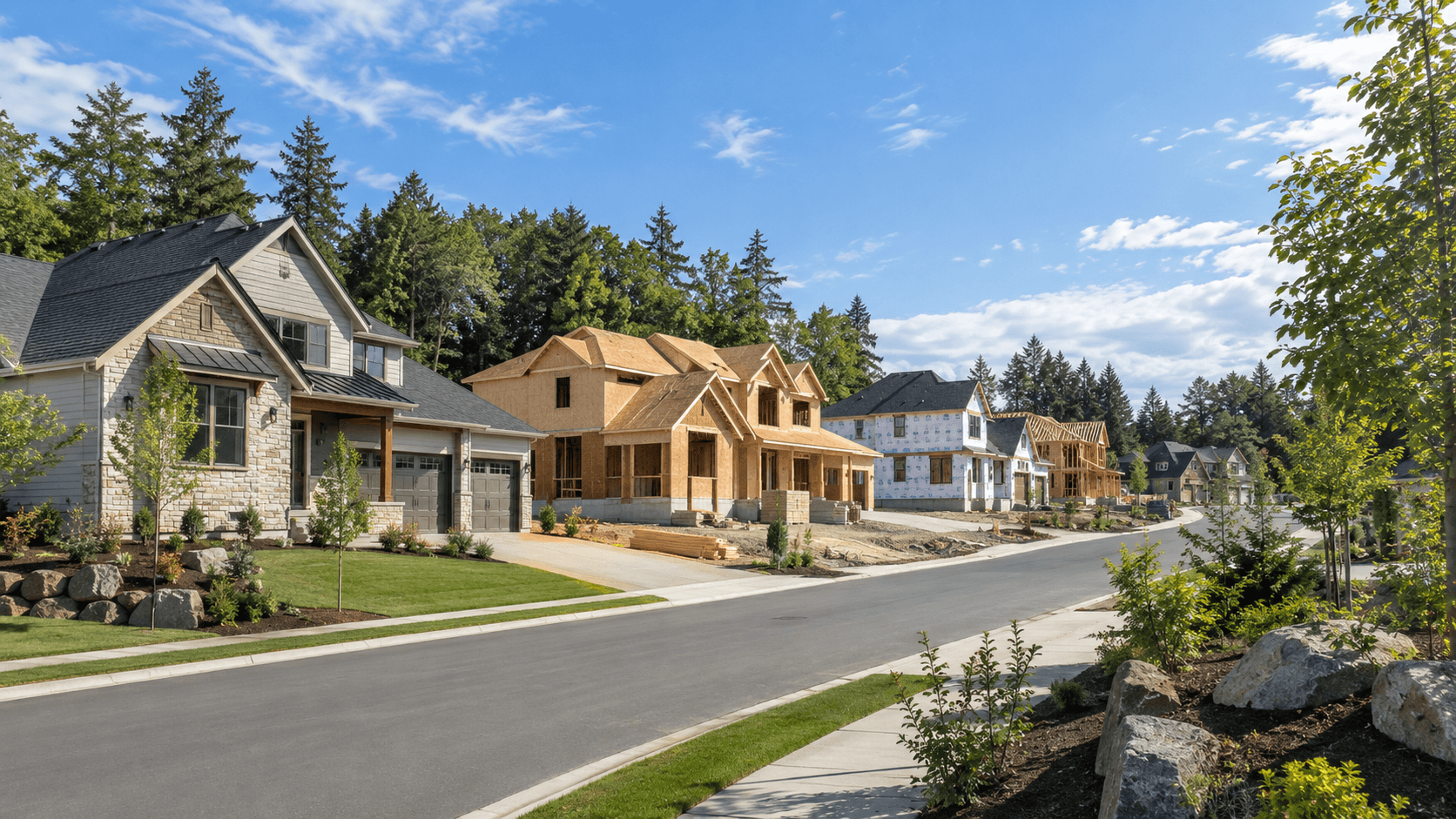Illustrative residential neighborhood construction